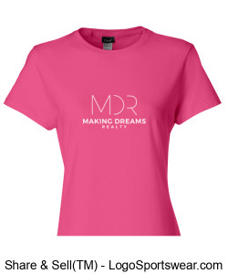 Hanes Ladies Tee: 2 logos plus MDR motto Design Zoom